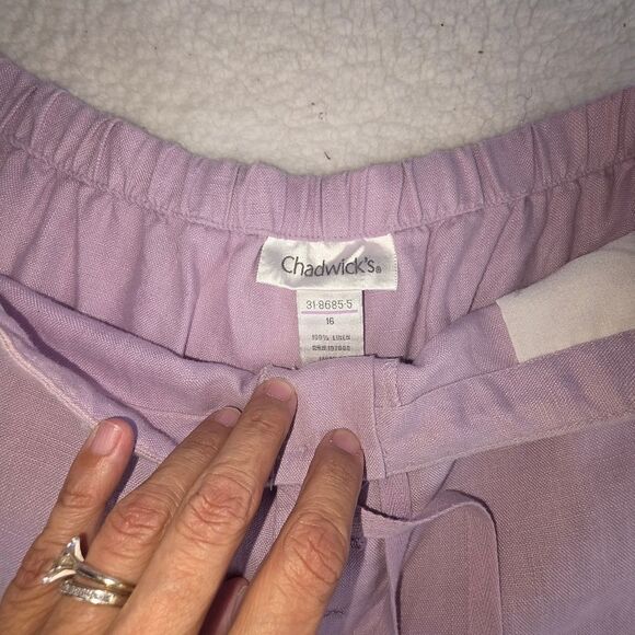 Chadwick's Linen Wide Leg Button Front Pants Size 16 - Picture 16 of 16